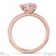 pink natural diamond heart cut east to west setting pave engagement ring rose gold with 18k rose gold metal and heart shape diamond