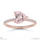 pink natural diamond heart cut east to west setting pave engagement ring rose gold with 18k rose gold metal and heart shape diamond