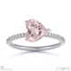 pink natural diamond heart cut east to west setting pave engagement ring platinum with platinum metal and heart shape diamond