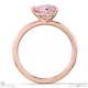 pink lab grown diamond east west heart cut solitaire engagement ring rose gold with 18k rose gold metal and heart shape diamond