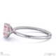 pink natural diamond heart cut east to west setting solitaire engagement ring platinum with platinum metal and heart shape diamond