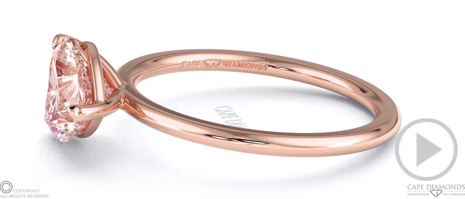 Pink Lab Grown Diamond East West Heart Cut Solitaire Engagement Ring Rose Gold top video