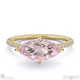 morganite marquise east west side stone engagement ring yellow gold with 18k yellow gold metal and marquise shape diamond