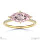 morganite marquise east west side stone engagement ring yellow gold with 18k yellow gold metal and marquise shape diamond
