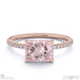 pink natural diamond radiant cut east to west setting pave engagement ring rose gold with 9k rose gold metal and radiant shape diamond