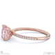 pink natural diamond radiant cut east to west setting pave engagement ring rose gold with 9k rose gold metal and radiant shape diamond