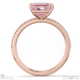 pink natural diamond radiant cut east to west setting pave engagement ring rose gold with 9k rose gold metal and radiant shape diamond