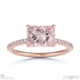 pink natural diamond radiant cut east to west setting pave engagement ring rose gold with 9k rose gold metal and radiant shape diamond