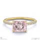 pink natural diamond radiant cut east to west setting pave engagement ring yellow gold with 18k yellow gold metal and radiant shape diamond