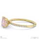 pink natural diamond radiant cut east to west setting pave engagement ring yellow gold with 18k yellow gold metal and radiant shape diamond