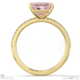 pink natural diamond radiant cut east to west setting pave engagement ring yellow gold with 18k yellow gold metal and radiant shape diamond