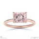 pink natural diamond radiant cut east to west setting solitaire engagement ring rose gold with 9k rose gold metal and radiant shape diamond