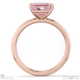 pink natural diamond radiant cut east to west setting solitaire engagement ring rose gold with 9k rose gold metal and radiant shape diamond