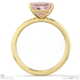pink natural diamond radiant cut east to west setting solitaire engagement ring yellow gold with 9k yellow gold metal and radiant shape diamond