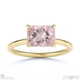 pink natural diamond radiant cut east to west setting solitaire engagement ring yellow gold with 9k yellow gold metal and radiant shape diamond