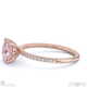 pink natural diamond cushion cut hidden halo side stones engagement ring rose gold with 18k rose gold metal and cushion shape diamond