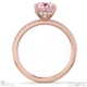 pink natural diamond cushion cut hidden halo side stones engagement ring rose gold with 18k rose gold metal and cushion shape diamond