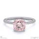 pink natural diamond cushion cut hidden halo side stones engagement ring platinum with platinum metal and cushion shape diamond