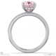 pink natural diamond cushion cut hidden halo side stones engagement ring platinum with platinum metal and cushion shape diamond