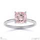 pink natural diamond cushion cut hidden halo engagement ring white gold with 18k white gold metal and cushion shape diamond