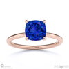 tanzanite hidden halo cushion cut solitaire engagement ring rose gold with 18k rose gold metal and cushion shape diamond