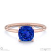tanzanite hidden halo cushion cut solitaire engagement ring rose gold with 18k rose gold metal and cushion shape diamond