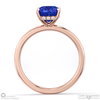 tanzanite hidden halo cushion cut solitaire engagement ring rose gold with 18k rose gold metal and cushion shape diamond