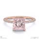 pink natural diamond princess cut hidden halo side stones engagement ring rose gold with 18k rose gold metal and princess shape diamond
