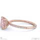 pink natural diamond princess cut hidden halo side stones engagement ring rose gold with 18k rose gold metal and princess shape diamond