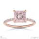 pink natural diamond princess cut hidden halo side stones engagement ring rose gold with 18k rose gold metal and princess shape diamond