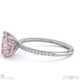 pink lab grown diamond princess cut hidden halo side stones engagement ring white gold with 9k white gold metal and princess shape diamond