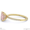 morganite princess cut hidden halo side stones engagement ring yellow gold with 9k yellow gold metal and princess shape diamond