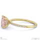 pink natural diamond hidden halo princess side stone engagement ring yellow gold with 9k yellow gold metal and princess shape diamond