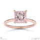 pink natural diamond princess cut hidden halo engagement ring rose gold with 18k rose gold metal and princess shape diamond