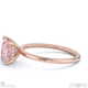 pink natural diamond princess cut hidden halo engagement ring rose gold with 18k rose gold metal and princess shape diamond