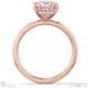pink natural diamond princess cut hidden halo engagement ring rose gold with 18k rose gold metal and princess shape diamond