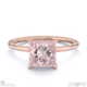 pink natural diamond princess cut hidden halo engagement ring rose gold with 18k rose gold metal and princess shape diamond