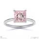 pink natural diamond princess cut hidden halo engagement ring white gold with 18k white gold metal and princess shape diamond