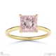 pink natural diamond princess cut hidden halo engagement ring yellow gold with 9k yellow gold metal and princess shape diamond