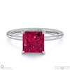ruby princess cut hidden halo engagement ring white gold with 18k white gold metal and princess shape diamond