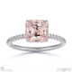 pink natural diamond hidden halo asscher side stone engagement ring white gold with 18k white gold metal and asscher shape diamond