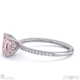 pink natural diamond hidden halo asscher side stone engagement ring white gold with 18k white gold metal and asscher shape diamond