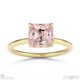 pink natural diamond asscher hidden halo engagement ring yellow gold with 9k yellow gold metal and asscher shape diamond