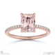 pink natural diamond emerald cut hidden halo side stones engagement ring rose gold with 18k rose gold metal and emerald shape diamond