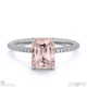 pink natural diamond emerald cut hidden halo side stones engagement ring platinum with platinum metal and emerald shape diamond