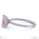 pink natural diamond emerald cut hidden halo side stones engagement ring platinum with platinum metal and emerald shape diamond