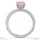 pink natural diamond emerald cut hidden halo side stones engagement ring platinum with platinum metal and emerald shape diamond