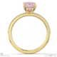 pink natural diamond hidden halo emerald side stone engagement ring yellow gold with 18k yellow gold metal and emerald shape diamond