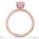 pink natural diamond emerald cut hidden halo engagement ring rose gold with 9k rose gold metal and emerald shape diamond
