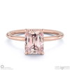 morganite emerald cut hidden halo engagement ring rose gold with 18k rose gold metal and emerald shape diamond